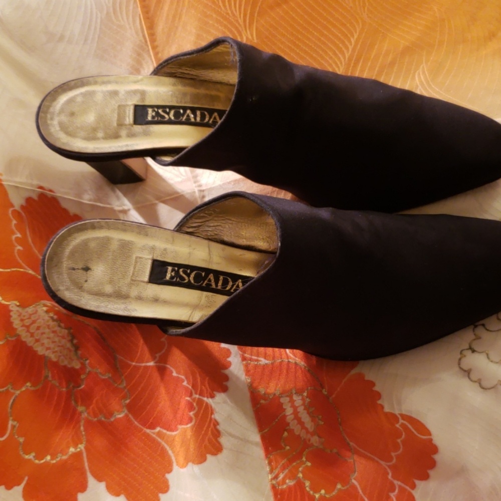 vintageEscada NYLON BACKLESSS HEELS